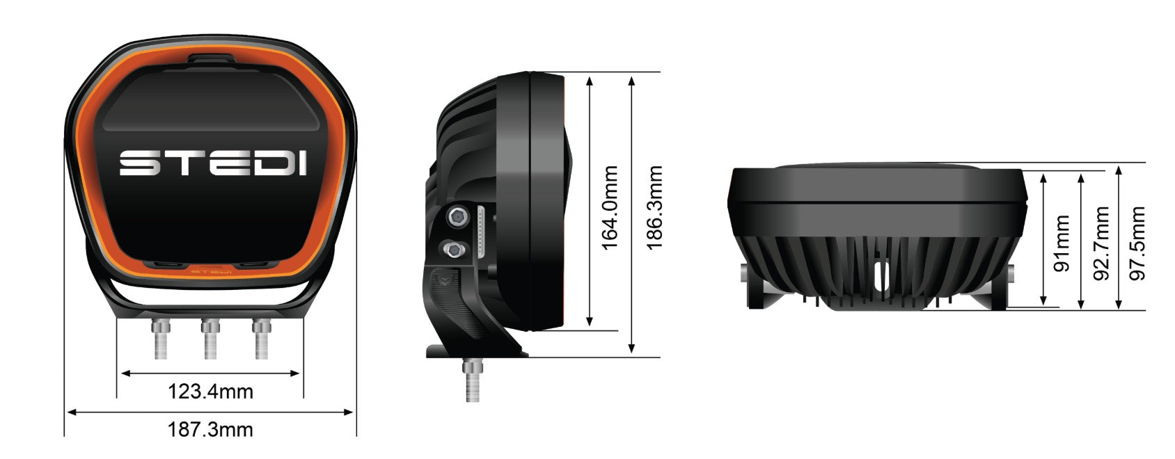 Stedi Type-X™ EVO 7 Inch LED Driving Light (Flood)