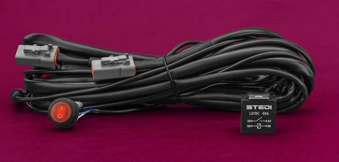 Stedi Dual Connector Plug & Play SMART Harness™ High Beam Driving Light Wiring